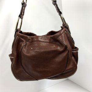 B. Makowsky Brown Leather Shoulder Bag